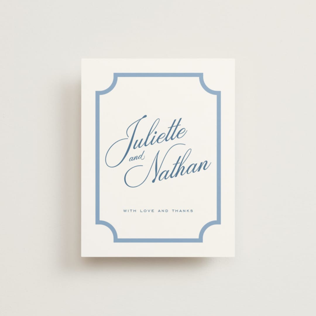 "Marenza" - Wedding Thank You Cards in Bluebell by Jessica Williams - Front