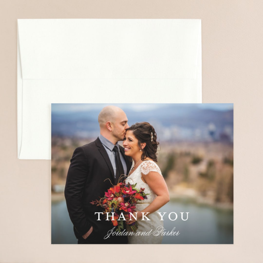 "Flawless" - Wedding Thank You Cards in Midnight by Kimberly FitzSimons - Front