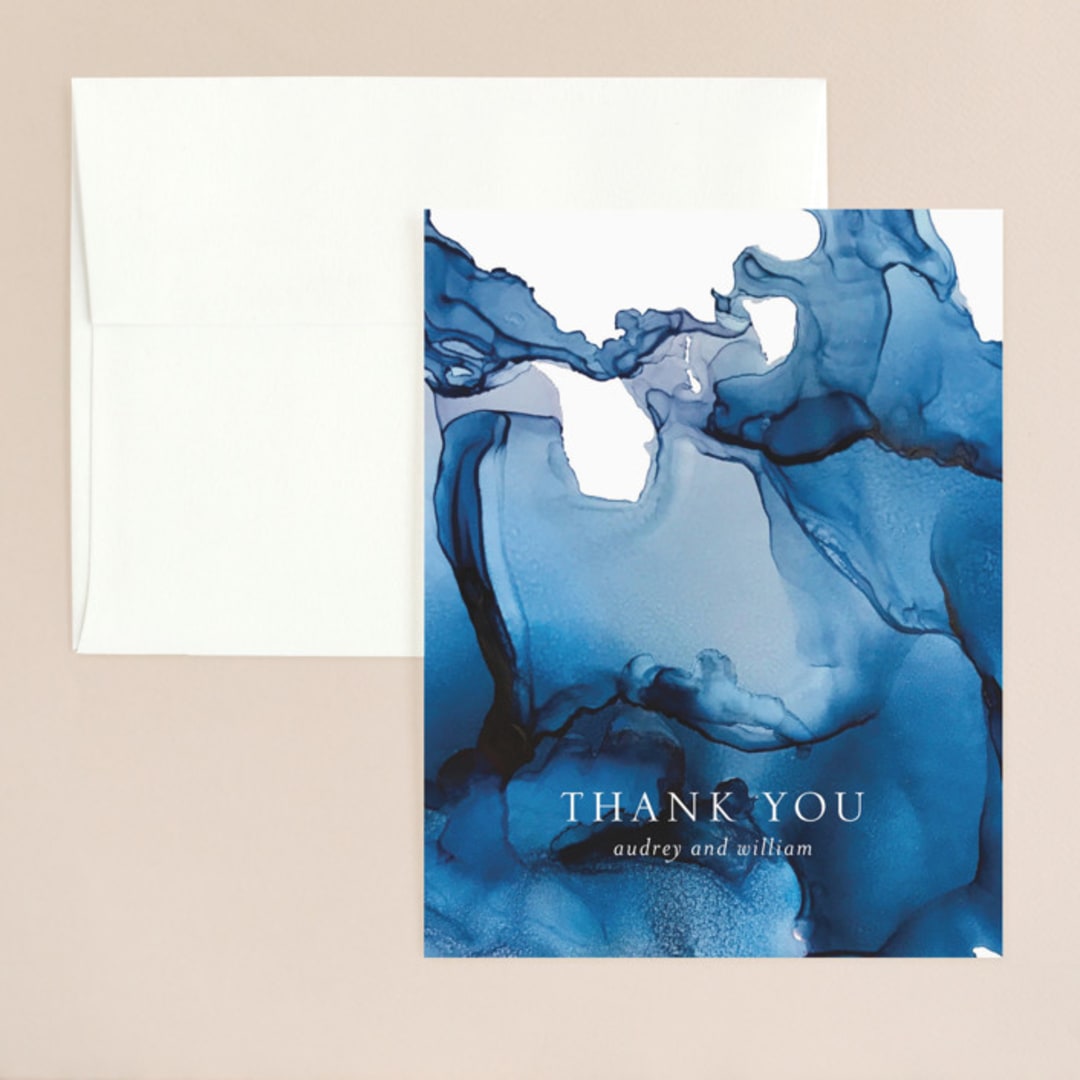 "blue tides" - Wedding Thank You Cards in Sea Blue by Erin Deegan - Front