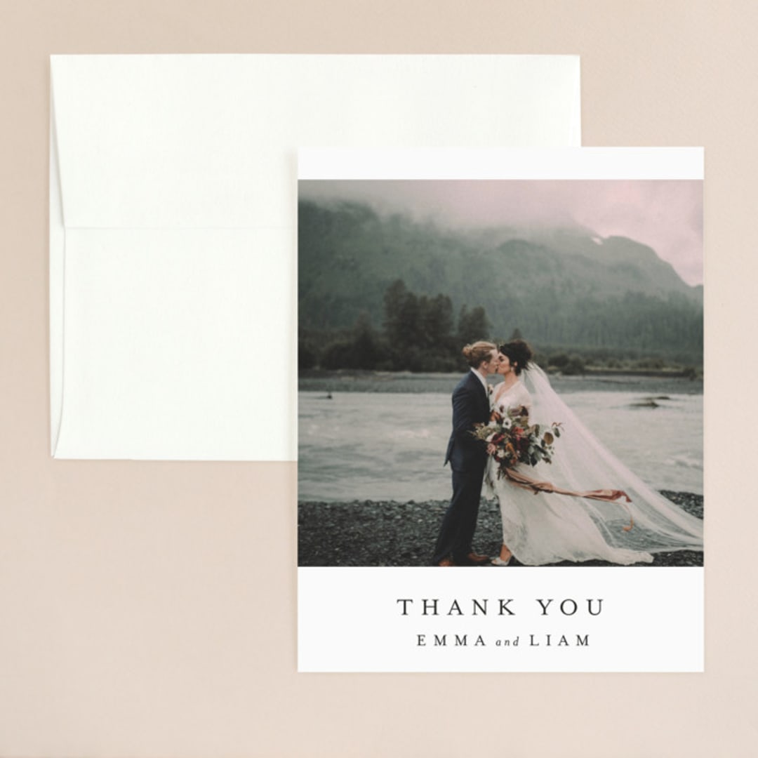 "A Thousand Years" - Wedding Thank You Cards in Classic White by Design Lotus - Front