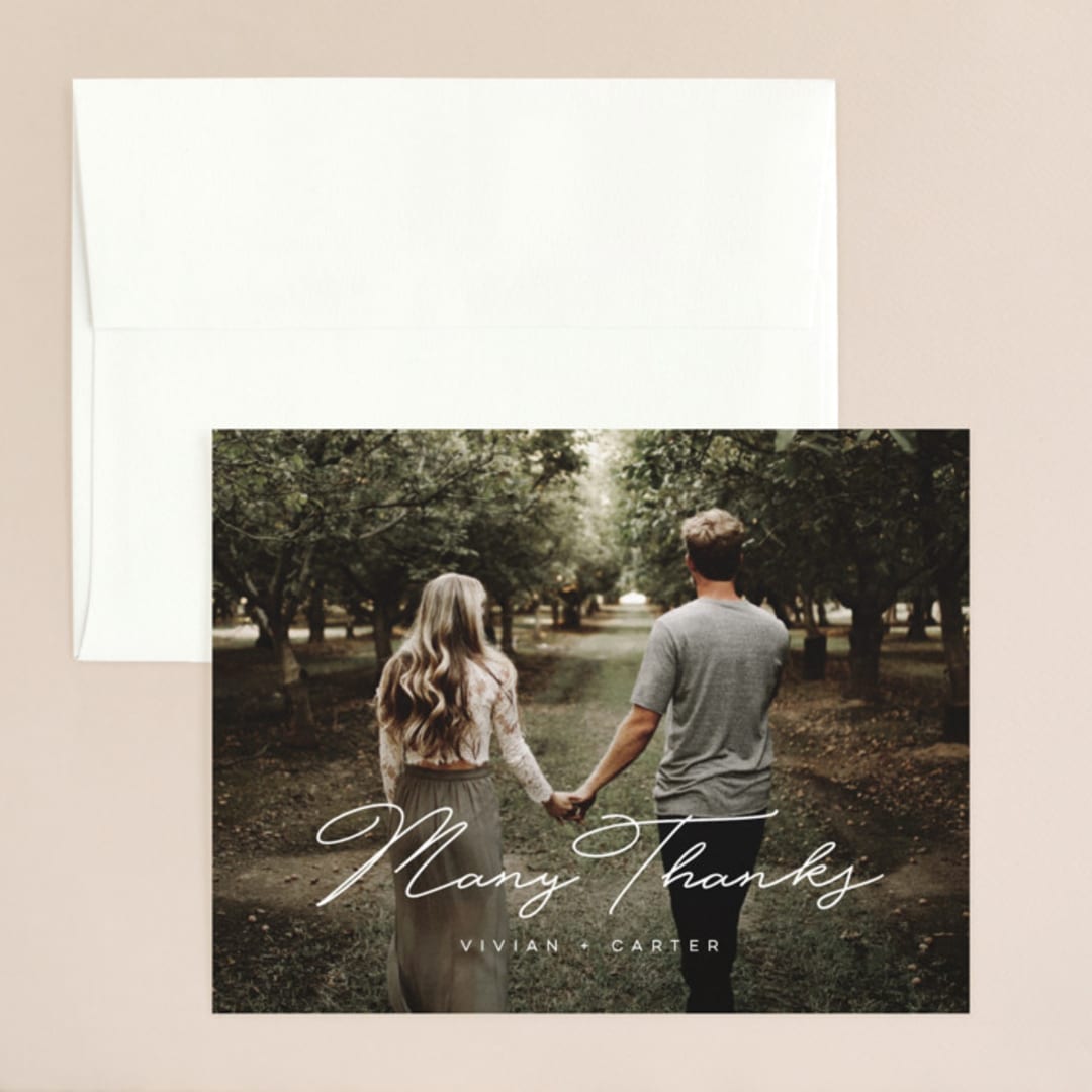 "Brooklyn" - Wedding Thank You Cards in Cement by Lauren Chism - Front