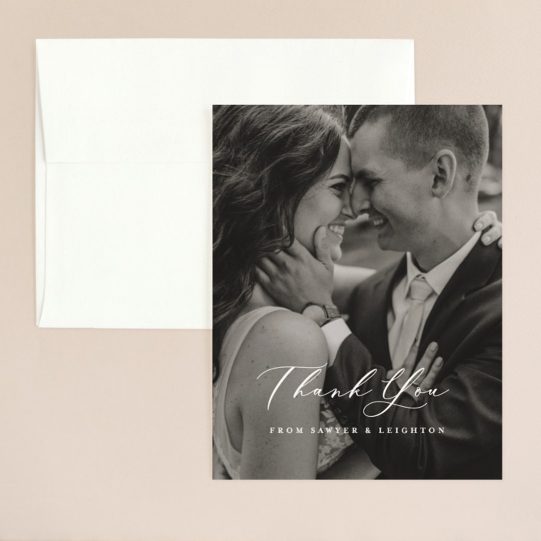 "Eternal" - Wedding Thank You Cards in Ecru by Carly Reed Walker - Front