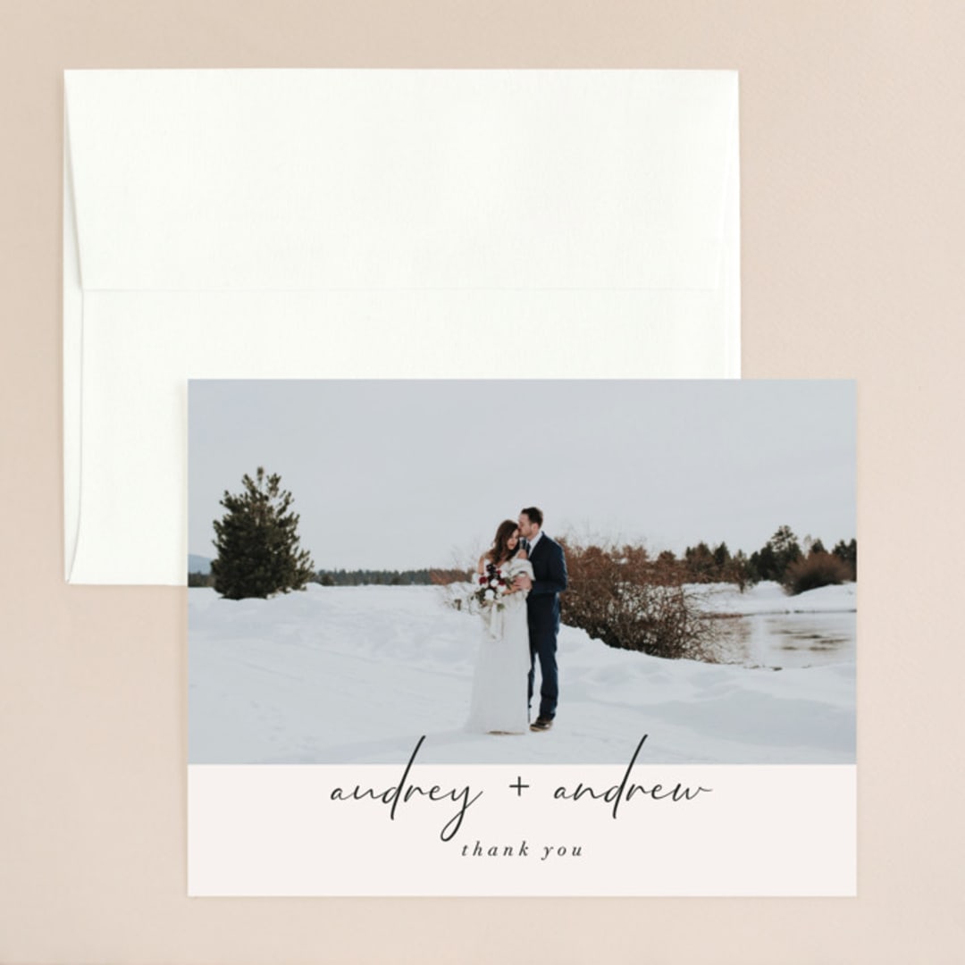 "mod" - Wedding Thank You Cards in Creme by Nicoletta Savod - Front