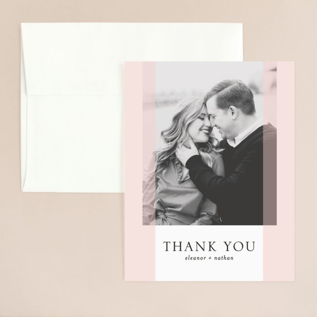 "Transparent" - Wedding Thank You Cards in Magnolia by Erin Deegan - Front