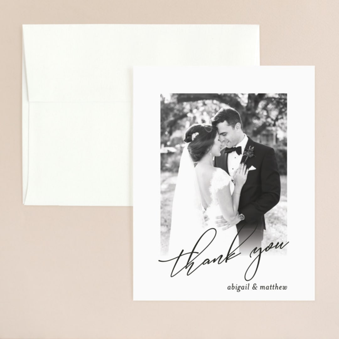 "Why Knot" - Wedding Thank You Cards in Ebony by Karen Glenn - Front