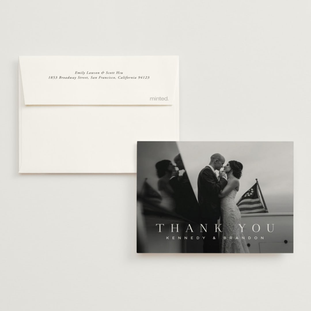 "The Space Between" - Wedding Thank You Cards in Sugar by Jessica Williams - Front