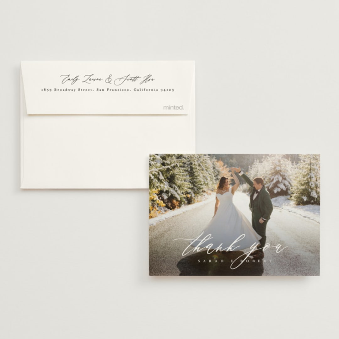 "Corison" - Wedding Thank You Cards in Classic by Kelly Schmidt - Front