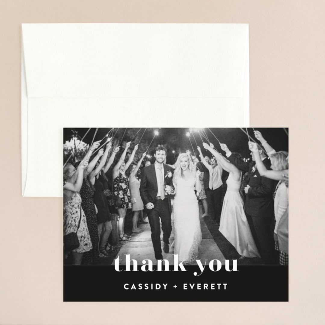 "Key Ingredients" - Wedding Thank You Cards in Cotton by Christie Garcia - Front