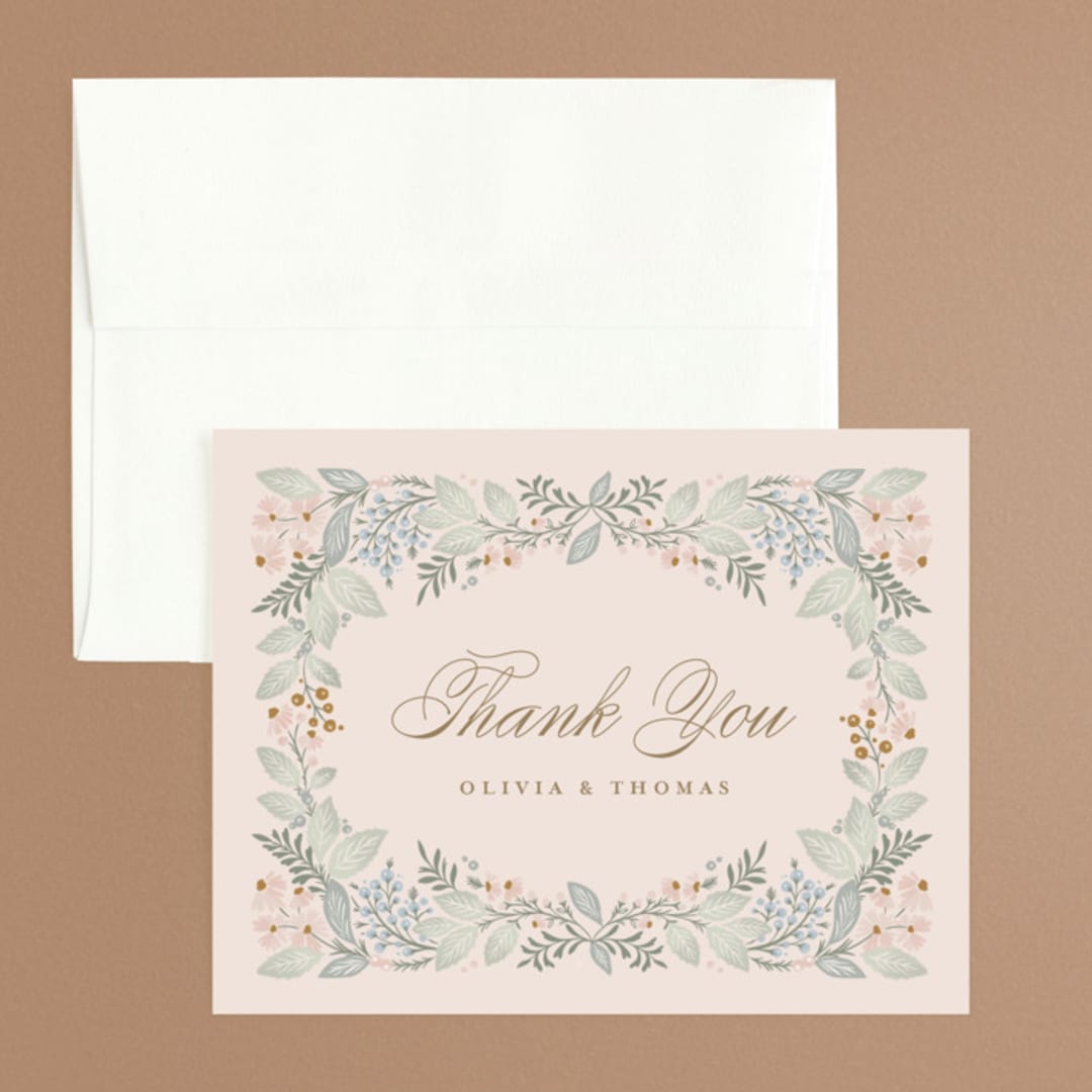 "Wild Flora" - Wedding Thank You Cards in Blossom by Kristen Smith - Front