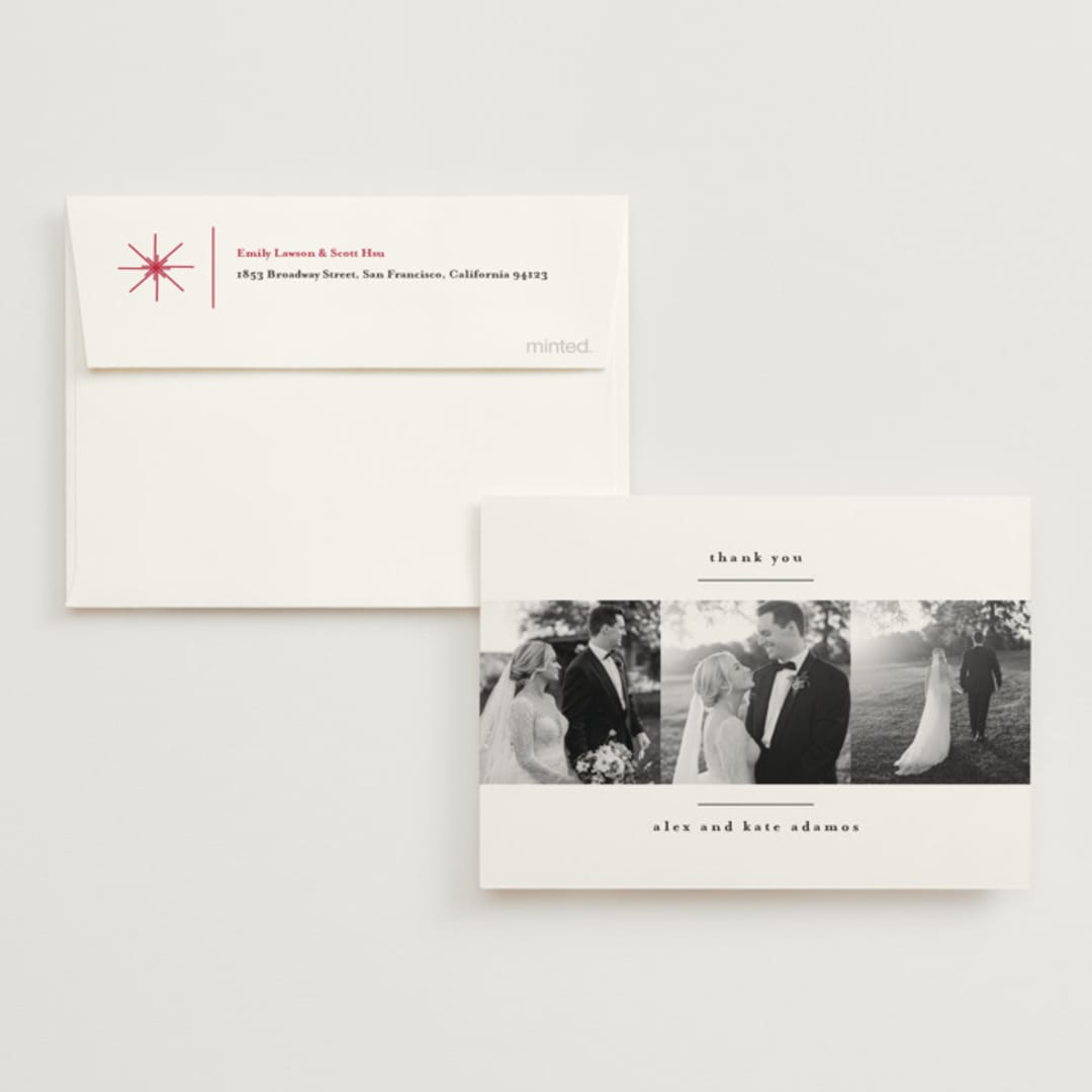 "modern minimalist" - Wedding Thank You Cards in Crisp Snow by Kate Ross - Front