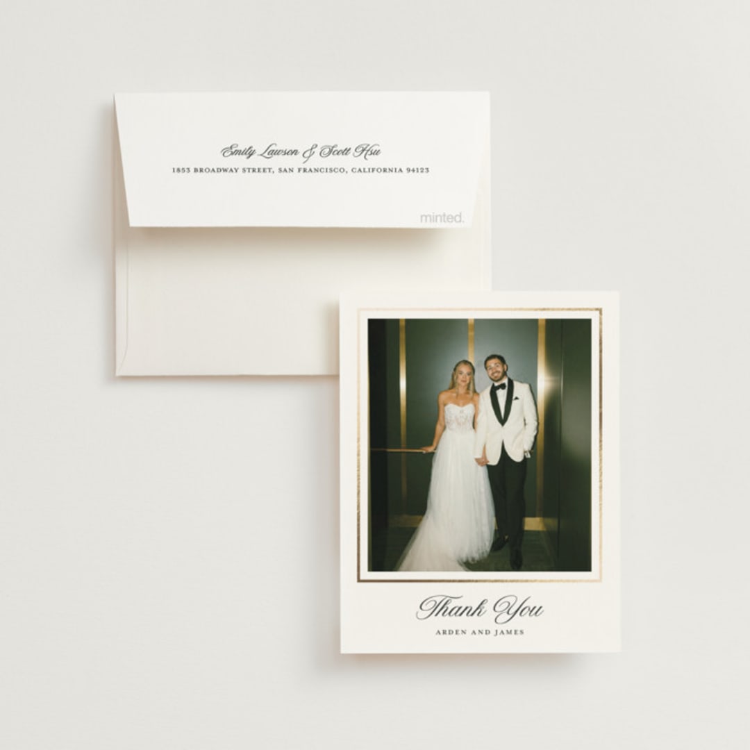 "Opulence" - Wedding Thank You Cards in Pearl by Stacey Meacham - Front