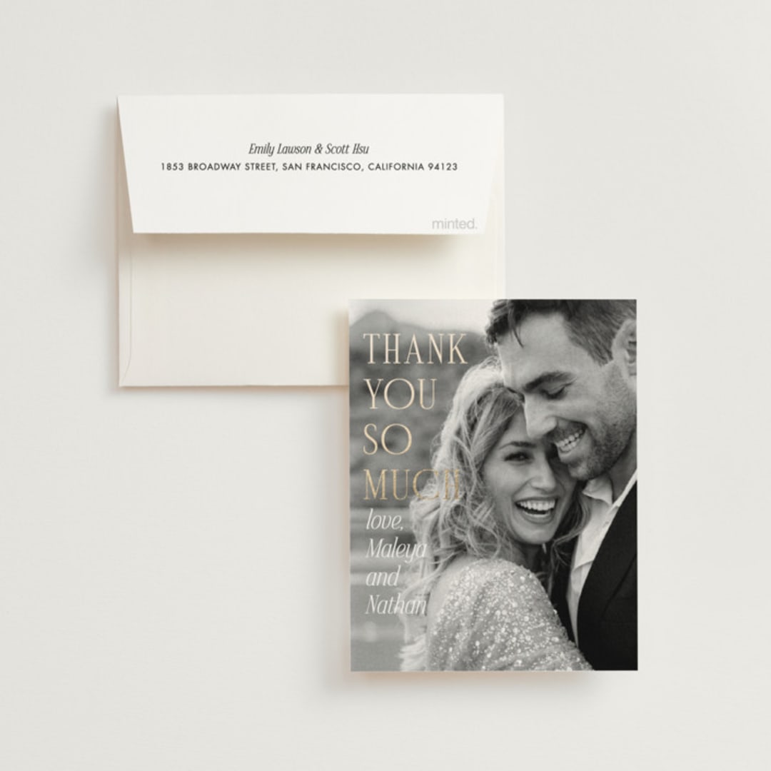 "Magazine" - Wedding Thank You Cards in Lace by Kaydi Bishop - Front