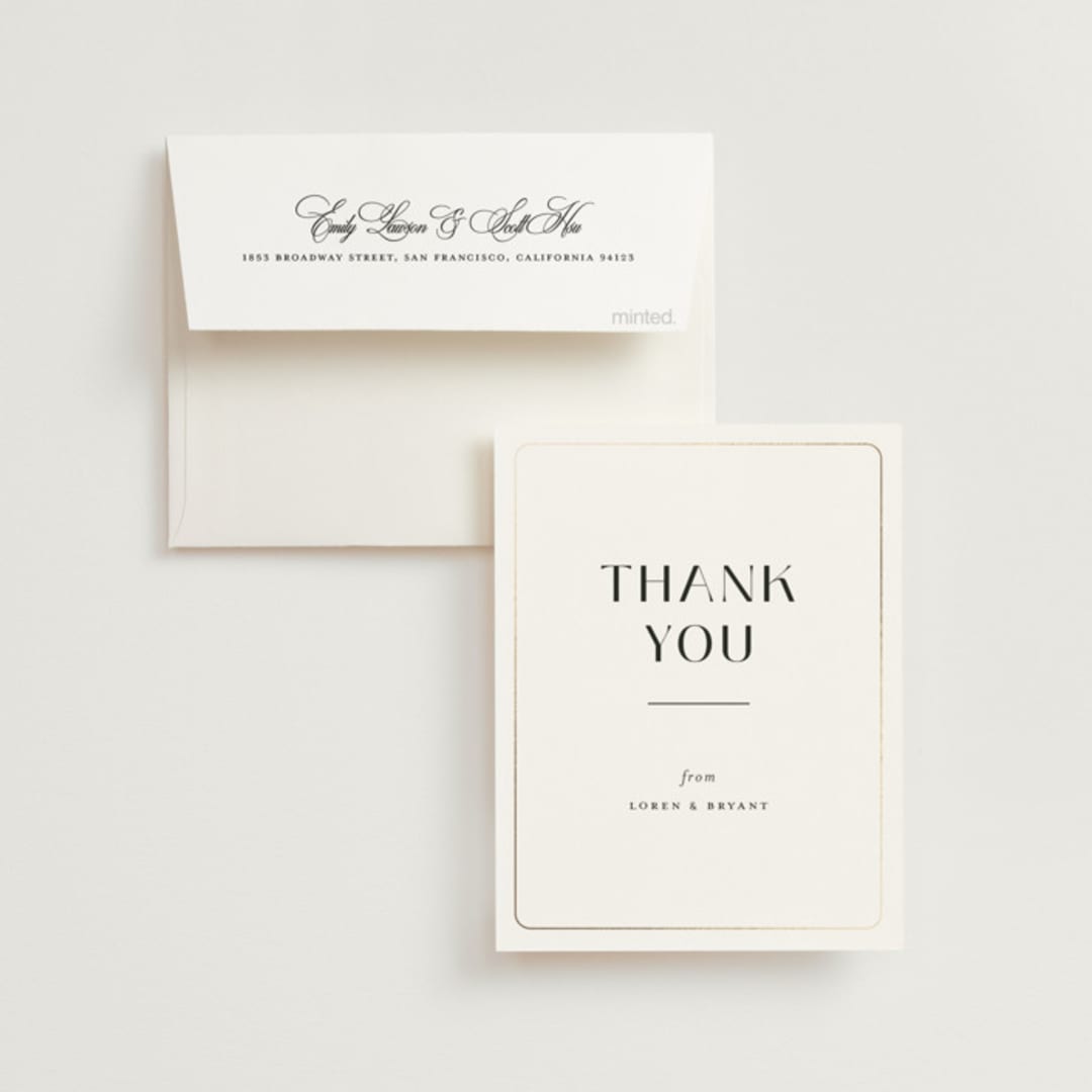 "Loren" - Wedding Thank You Cards in Cotton by Christie Garcia - Front