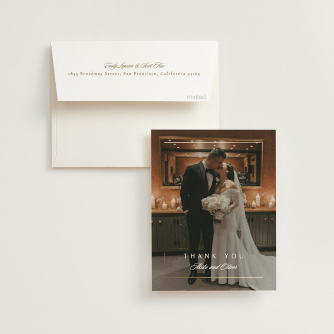 "The Gallery" - Wedding Thank You Cards in Quartz by Kristie Kern - Front