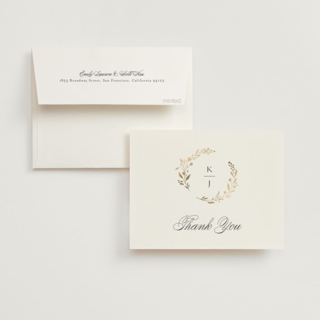 "Embrace" - Wedding Thank You Cards in Cloudy by Jennifer Postorino - Front