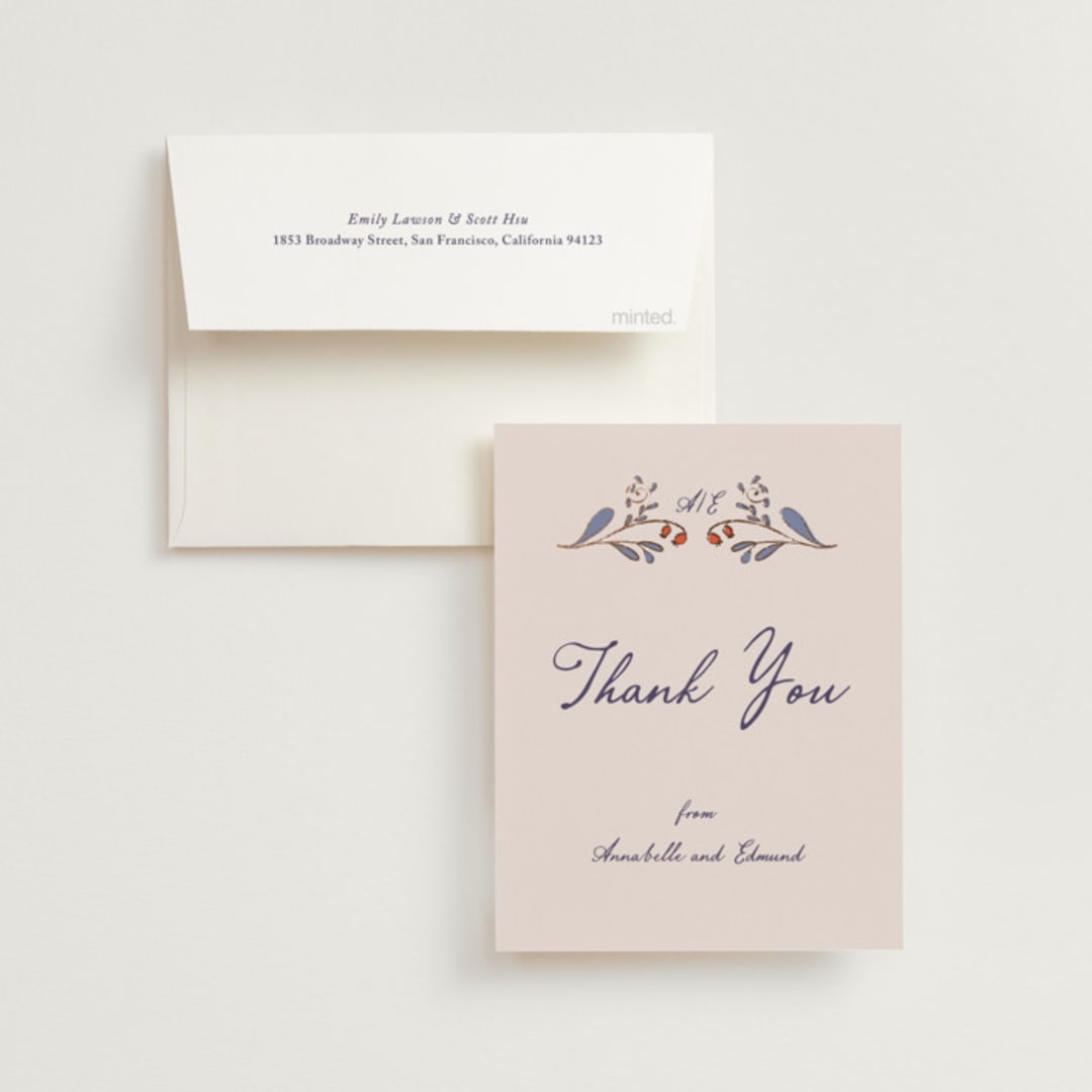 "Together in Bloom" - Wedding Thank You Cards in Wisteria by Monika Konieczna - Front