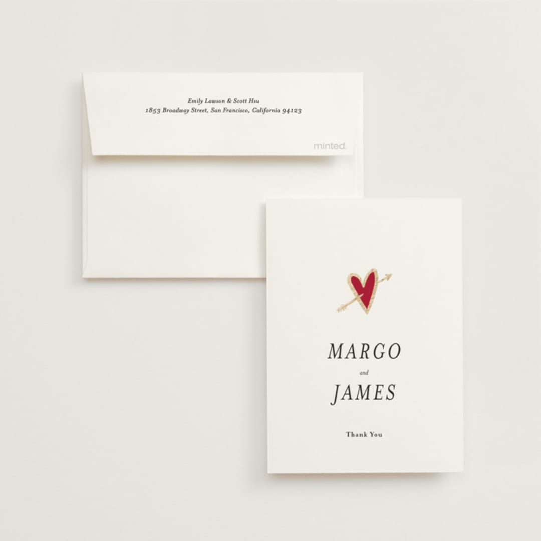 "Amore" - Wedding Thank You Cards in Snow by Ani Somi - Front
