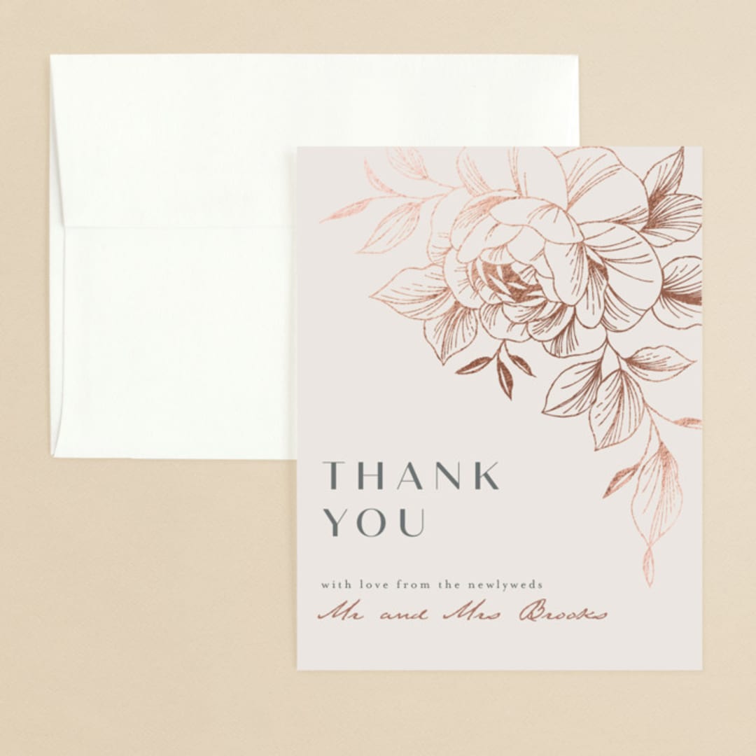 "Lovely" - Wedding Thank You Cards in Creme by Stardust Design Studio - Front