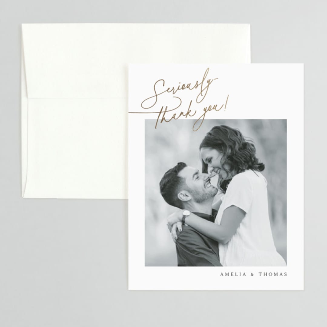 "The Wedding" - Wedding Thank You Cards in Marshmallow by Kaydi Bishop - Front