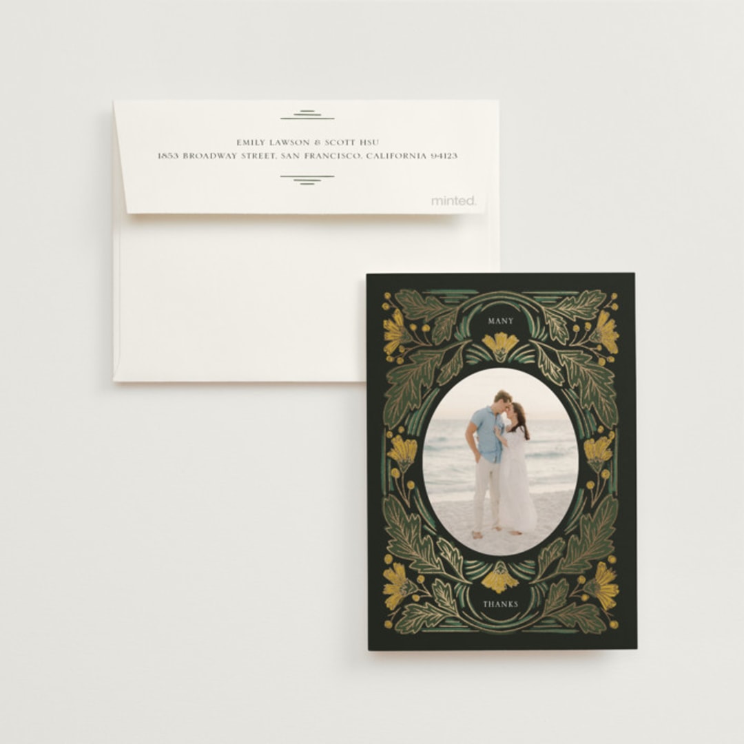 "Embellished" - Wedding Thank You Cards in Buttercup by Jen Owens - Front
