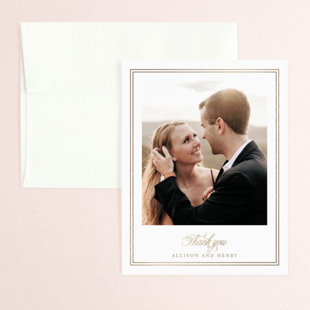 "Chic Monogram" - Wedding Thank You Cards in Porcelain by Mansi Verma - Front