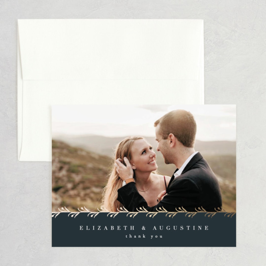 "For Eternity" - Wedding Thank You Cards in Midnight by Ana de Sousa - Front