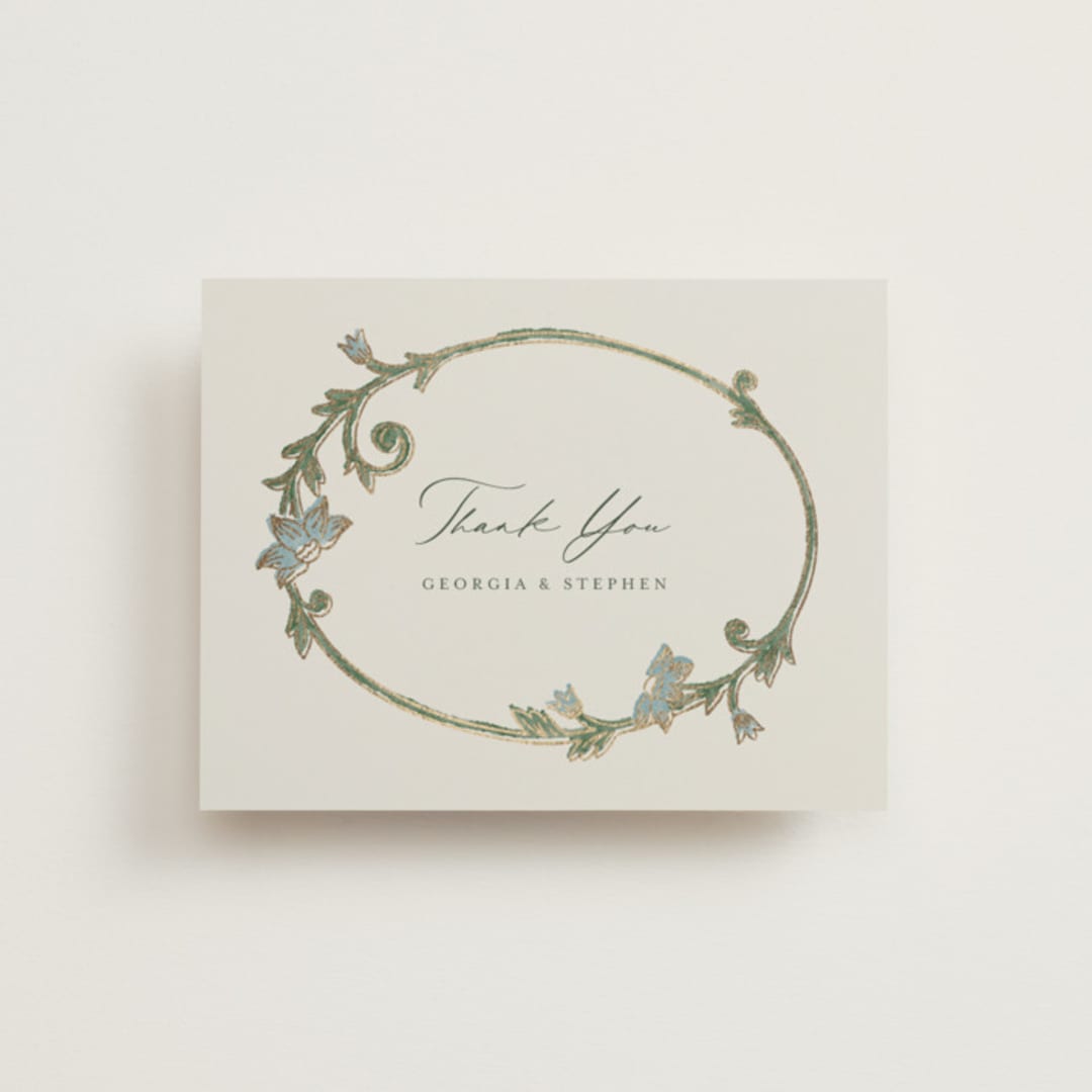 "grandeur" - Wedding Thank You Cards in Bluebell by Jen Owens - Front