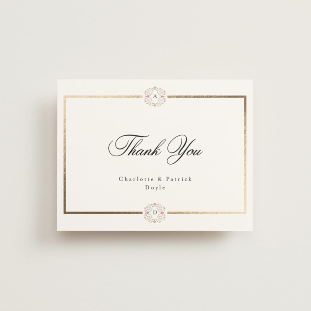 "Embrace" - Wedding Thank You Cards in Peony by Susan Moyal - Front