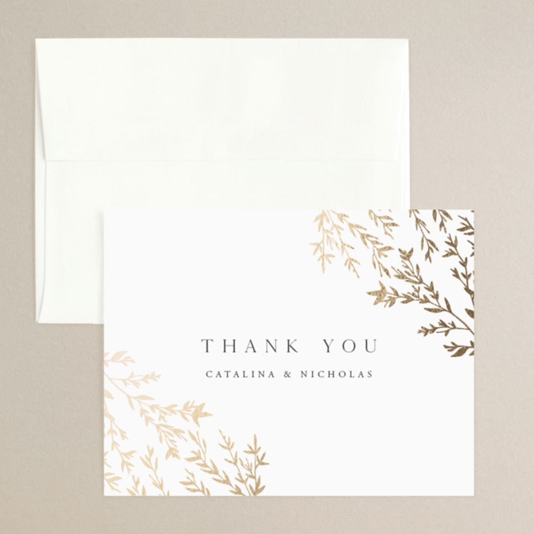 "Swoon" - Wedding Thank You Cards in Cotton by Carolyn Nicks - Front