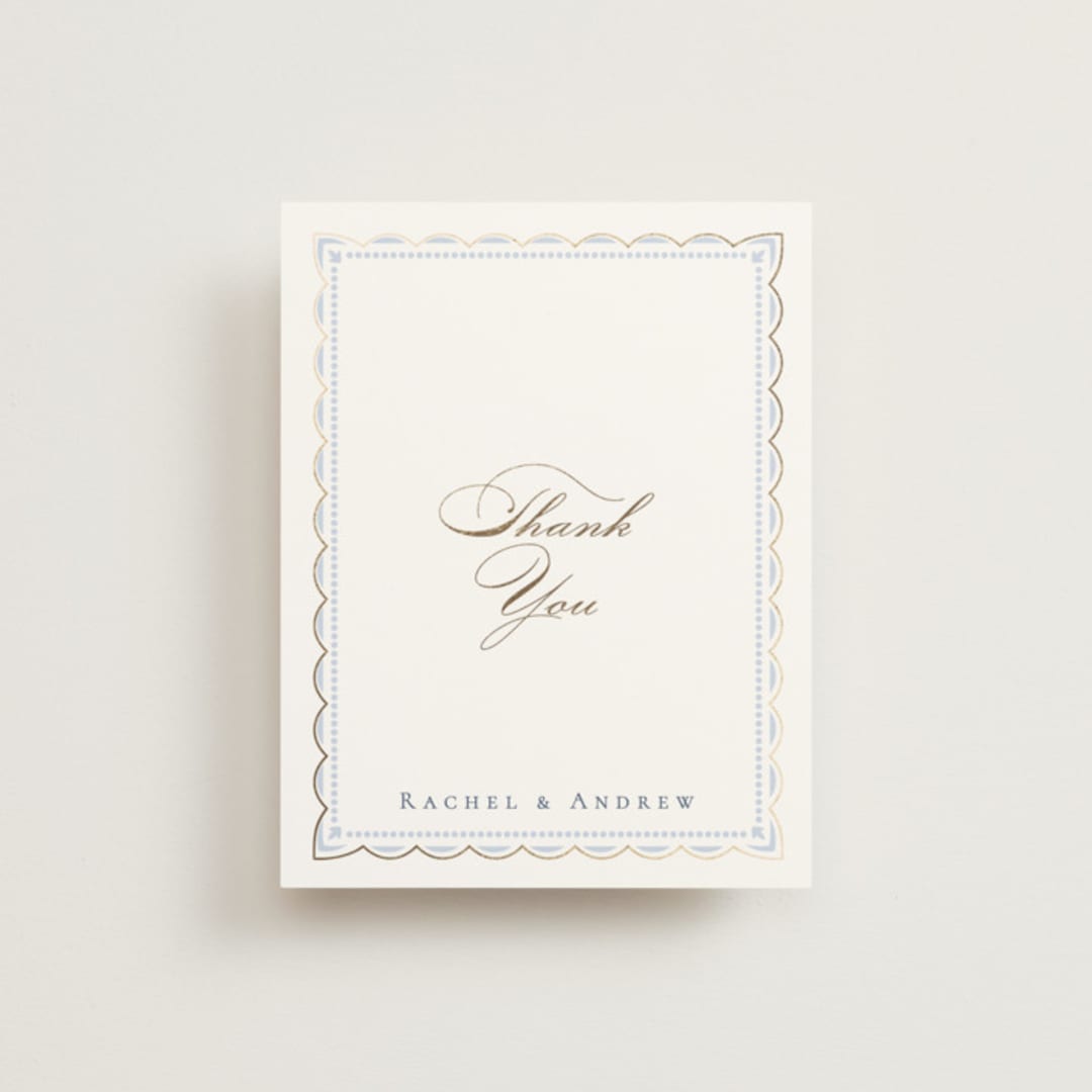 "Aurelia" - Wedding Thank You Cards in Dusty Blue by Janean Hinger - Front