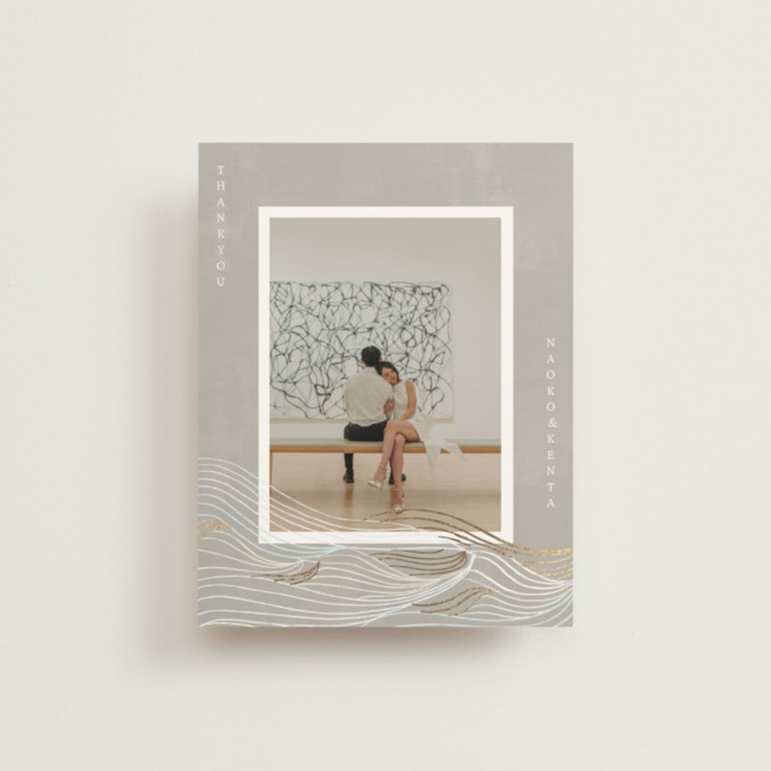 "Asahi" - Wedding Thank You Cards in Ash by Jelena Vuletic - Front