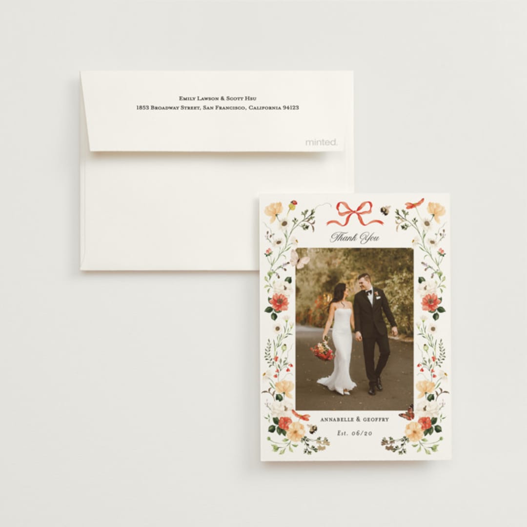 "Fleur" - Wedding Thank You Cards in Verona Sunset by Sarah Knight - Front