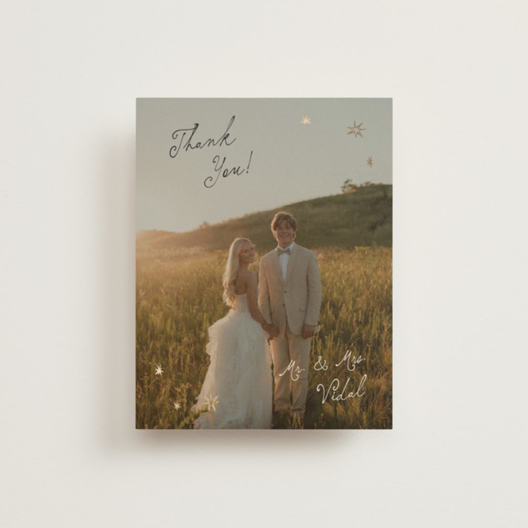 "Written in the Stars" - Wedding Thank You Cards in Noir by Ani Somi - Front