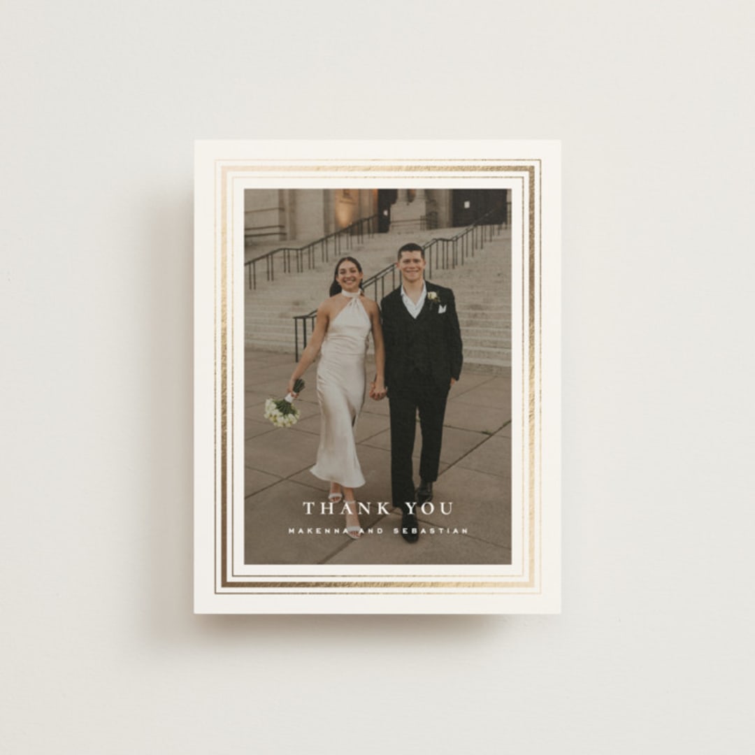 "Hampton" - Wedding Thank You Cards in Chantilly by Wildfield Paper Co - Front