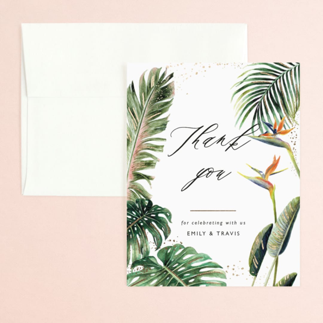 "Our Paradise" - Wedding Thank You Cards in Tropical by Elly - Front