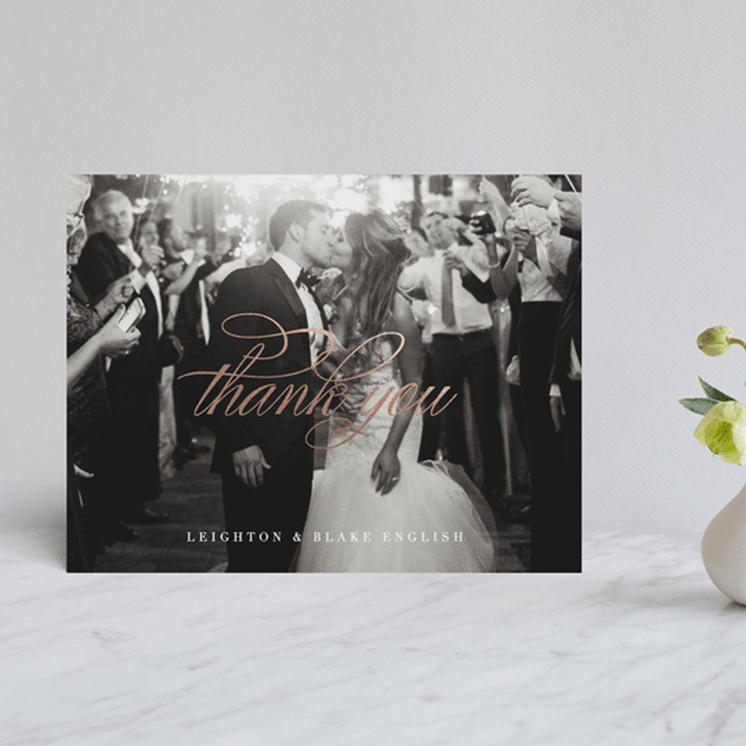 "Forever Elegant" - Wedding Thank You Cards in Mauve by Hooray Creative - Front
