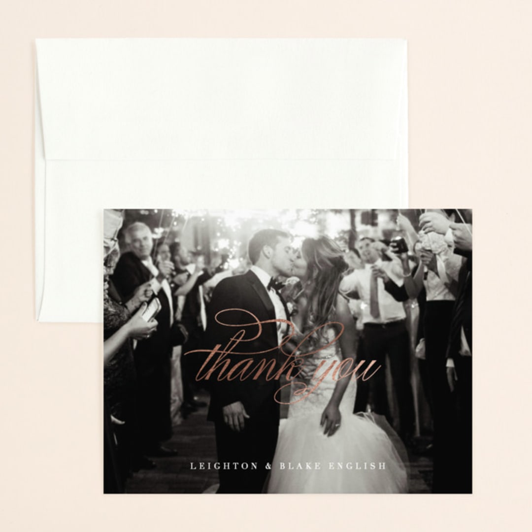 "Forever Elegant" - Wedding Thank You Cards in Mauve by Hooray Creative - Front