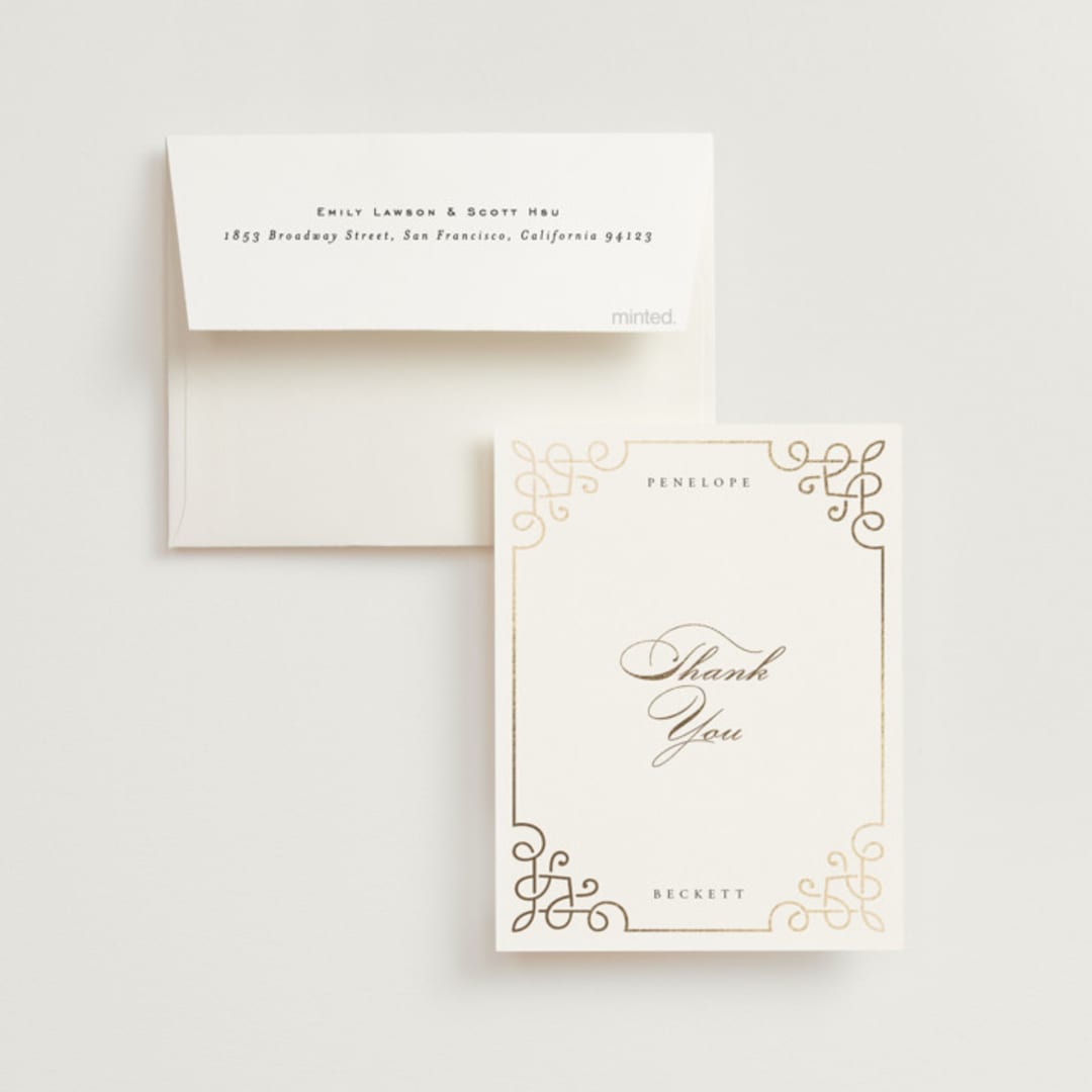 "Intertwined" - Wedding Thank You Cards in Pearl by Janean Hinger - Front
