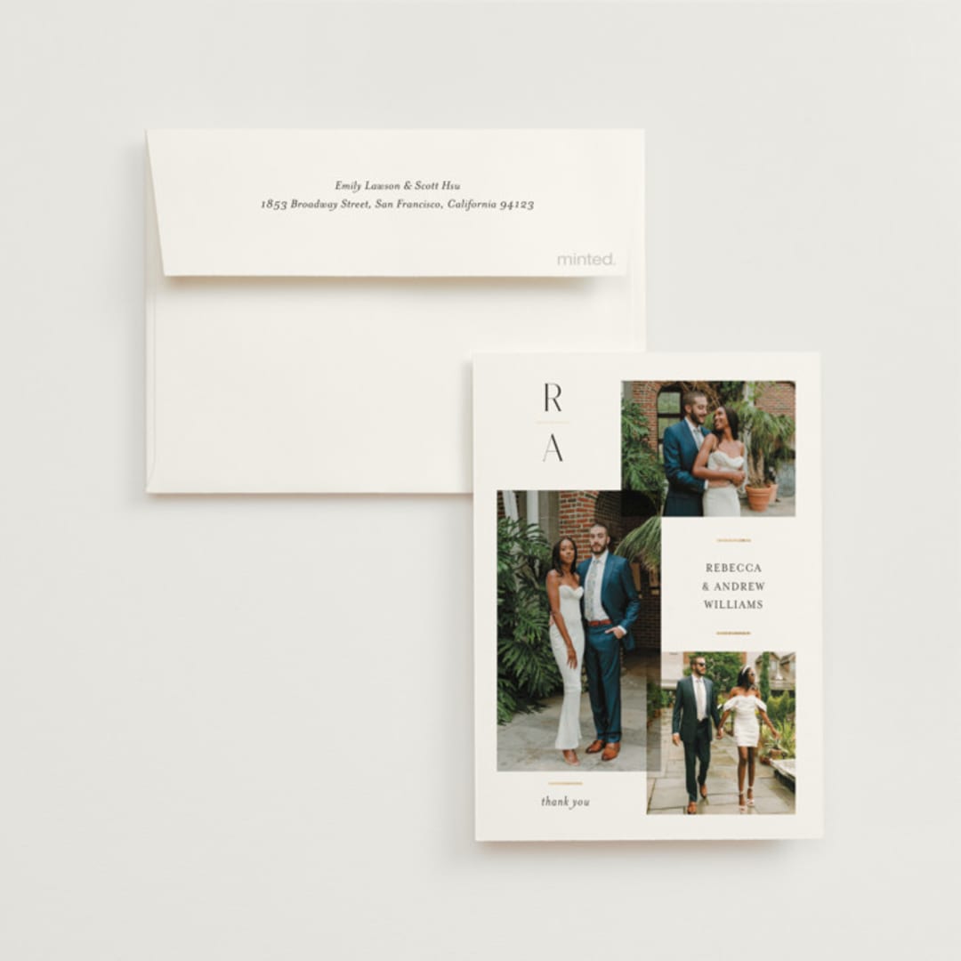 "Multiple" - Wedding Thank You Cards in Cotton by Jessica Williams - Front