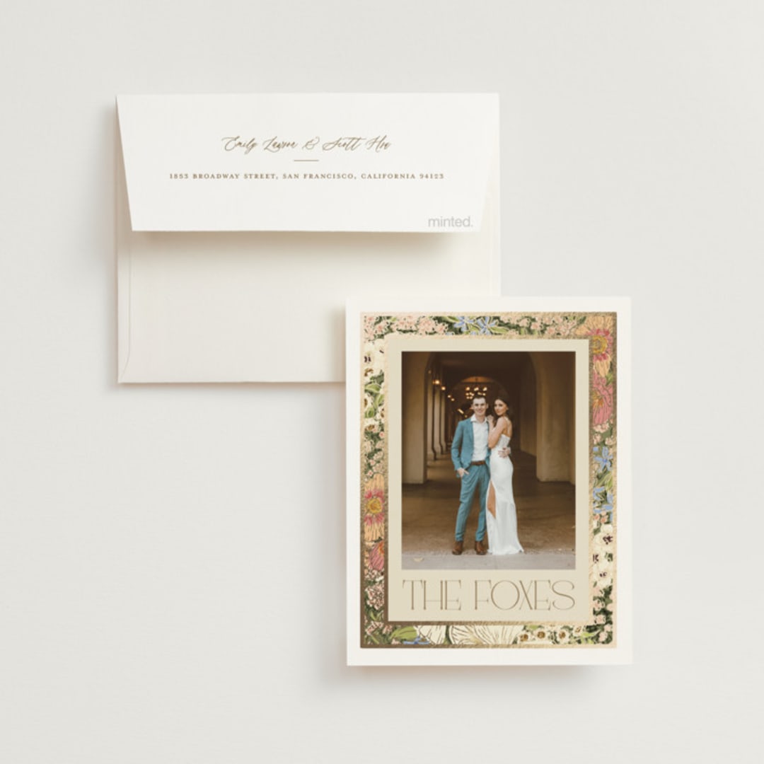 "In The Garden" - Wedding Thank You Cards in Sherbert by Leah Bisch - Front