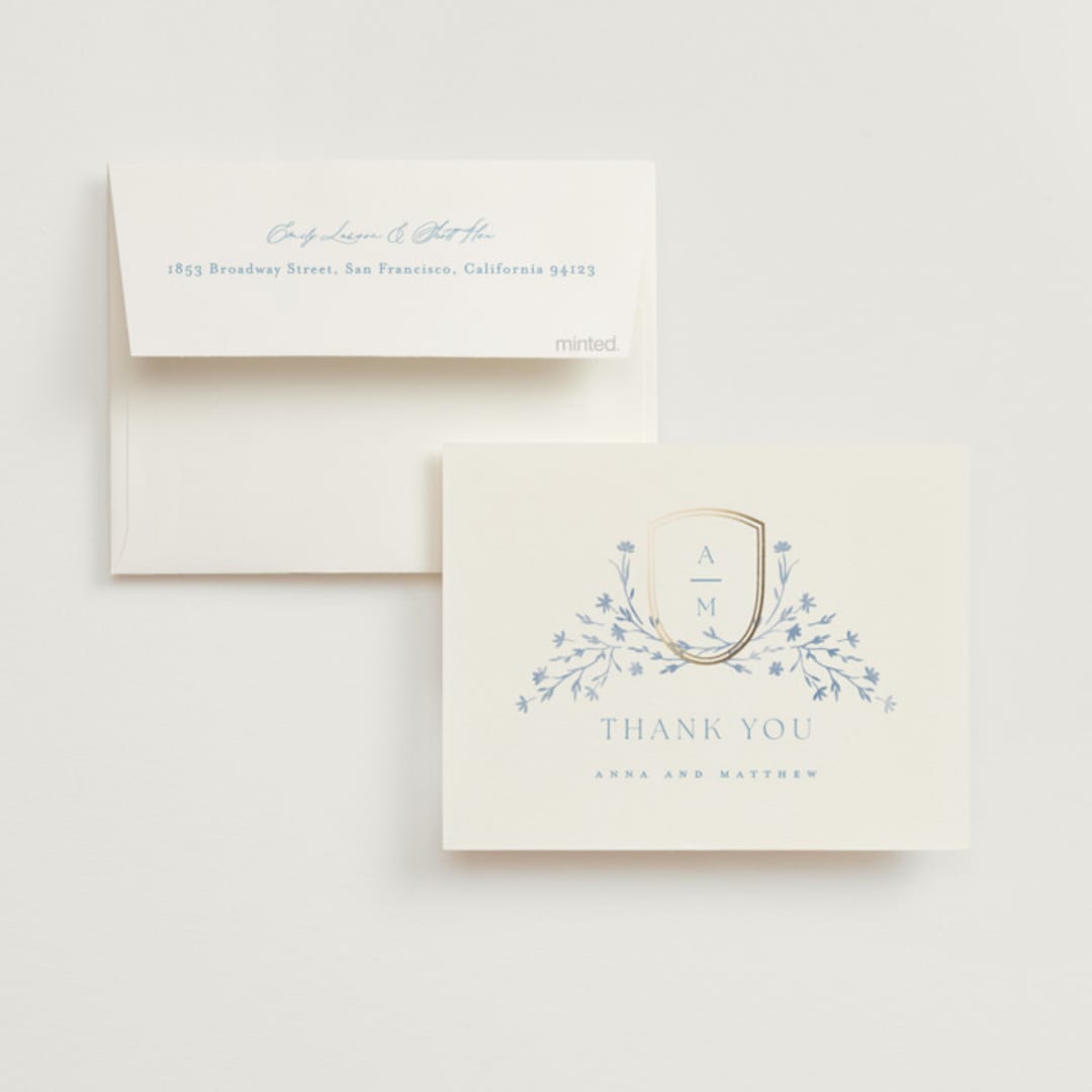 "storybook garden" - Wedding Thank You Cards in Bluebell by Kristie Kern - Front