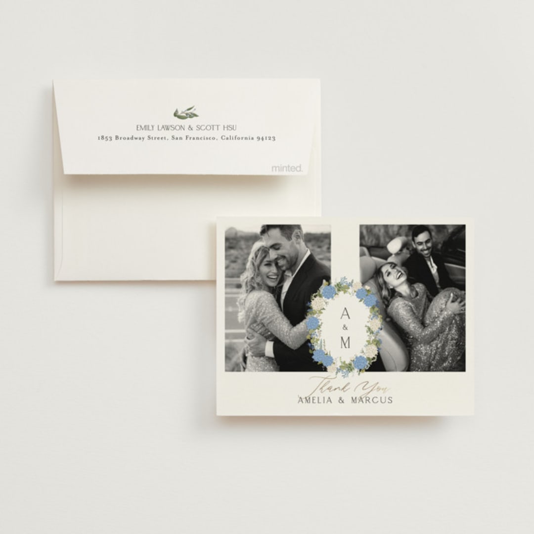 "Garden Whisper" - Wedding Thank You Cards in Coastal by Susan Moyal - Front