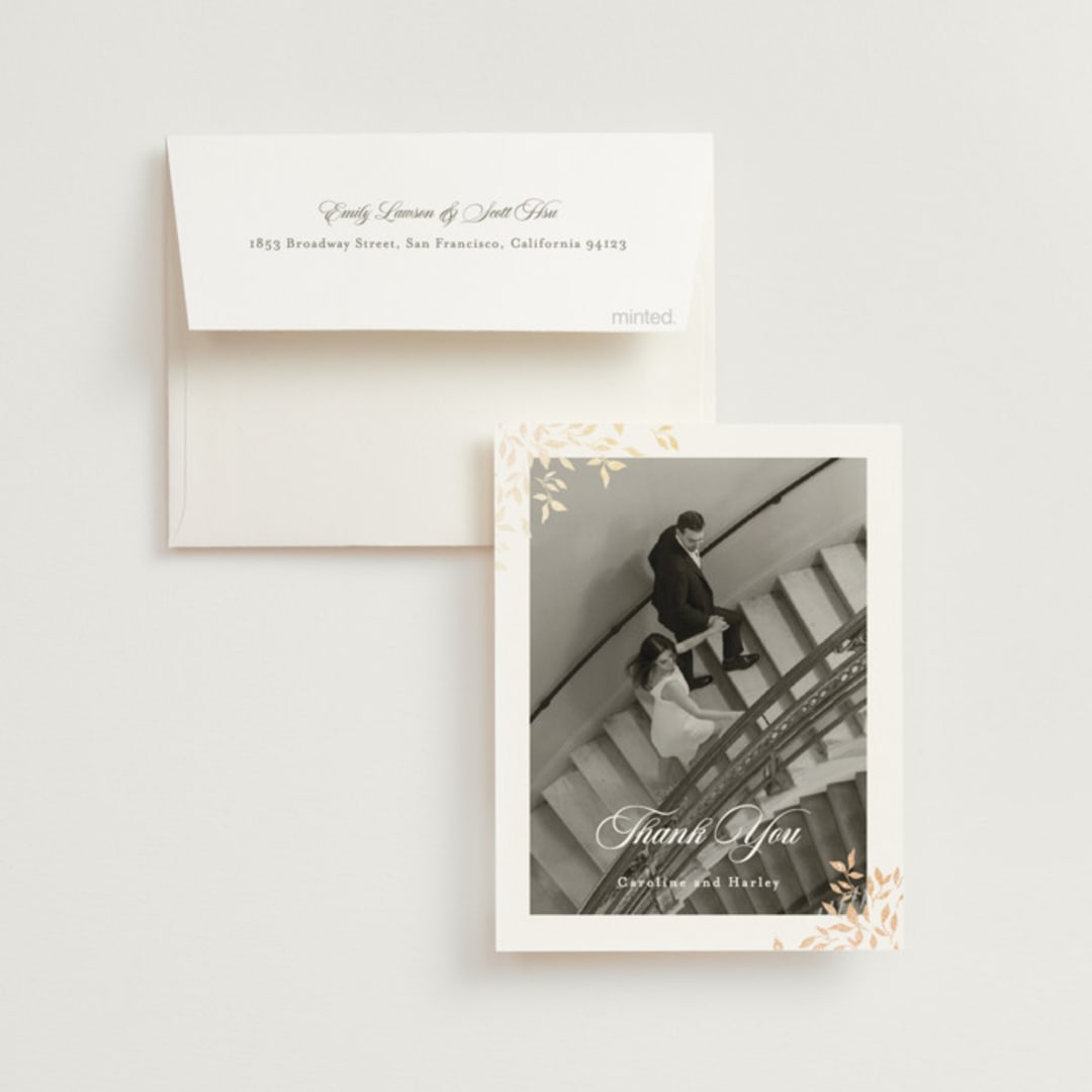 "Aperol" - Wedding Thank You Cards in Chiffon by Kristie Kern - Front