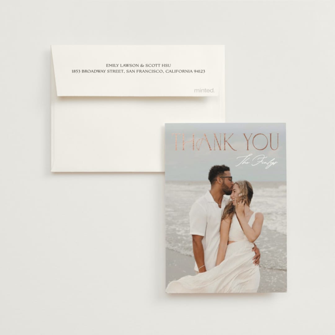 "Gilded Edge" - Wedding Thank You Cards in Provincial by Angela Thompson - Front