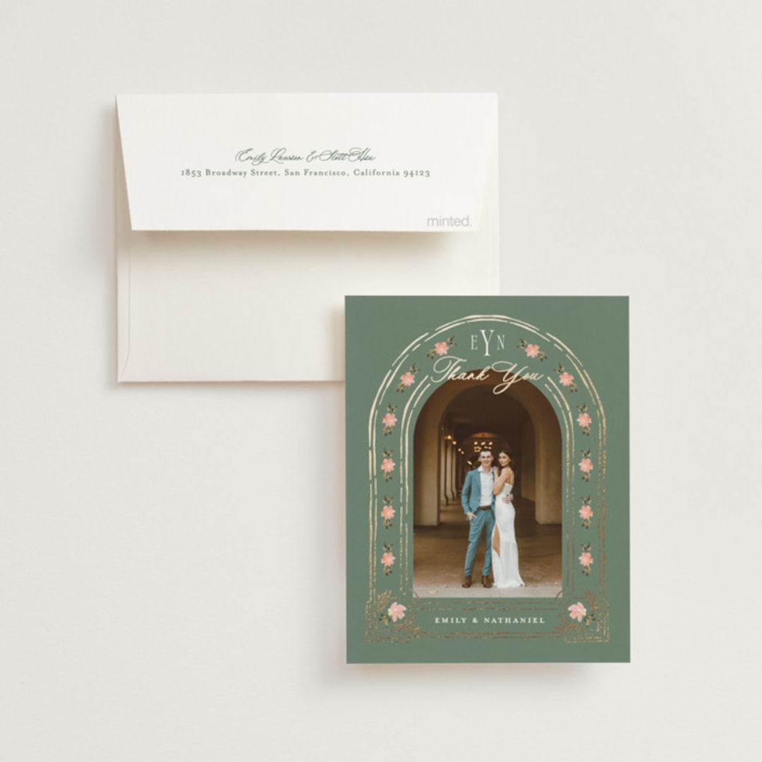 "Princess" - Wedding Thank You Cards in Pine by Claudia Orengo - Front