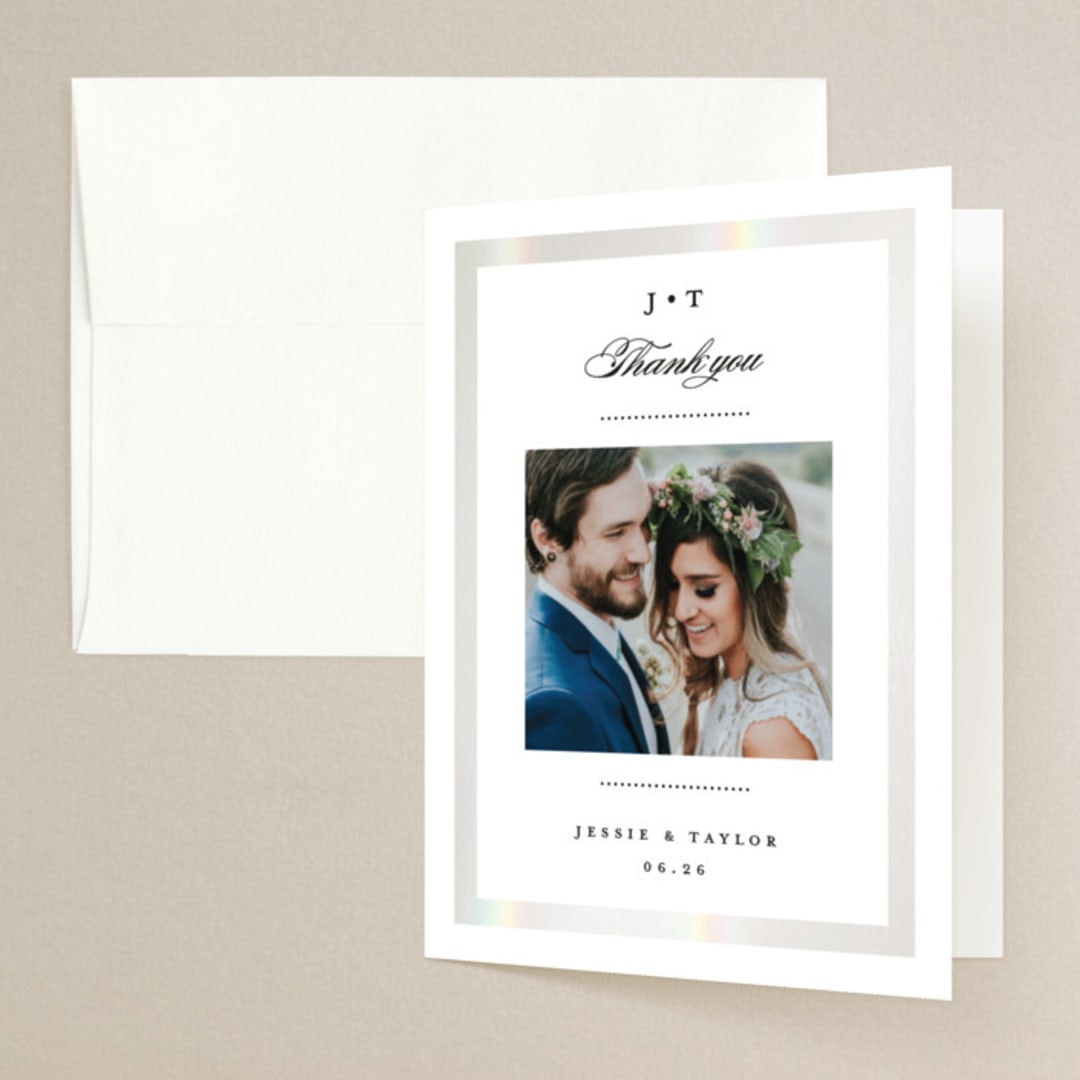 "Lasting love" - Gloss-Press® Thank You Cards in Moonstone by Stacey Meacham - Front