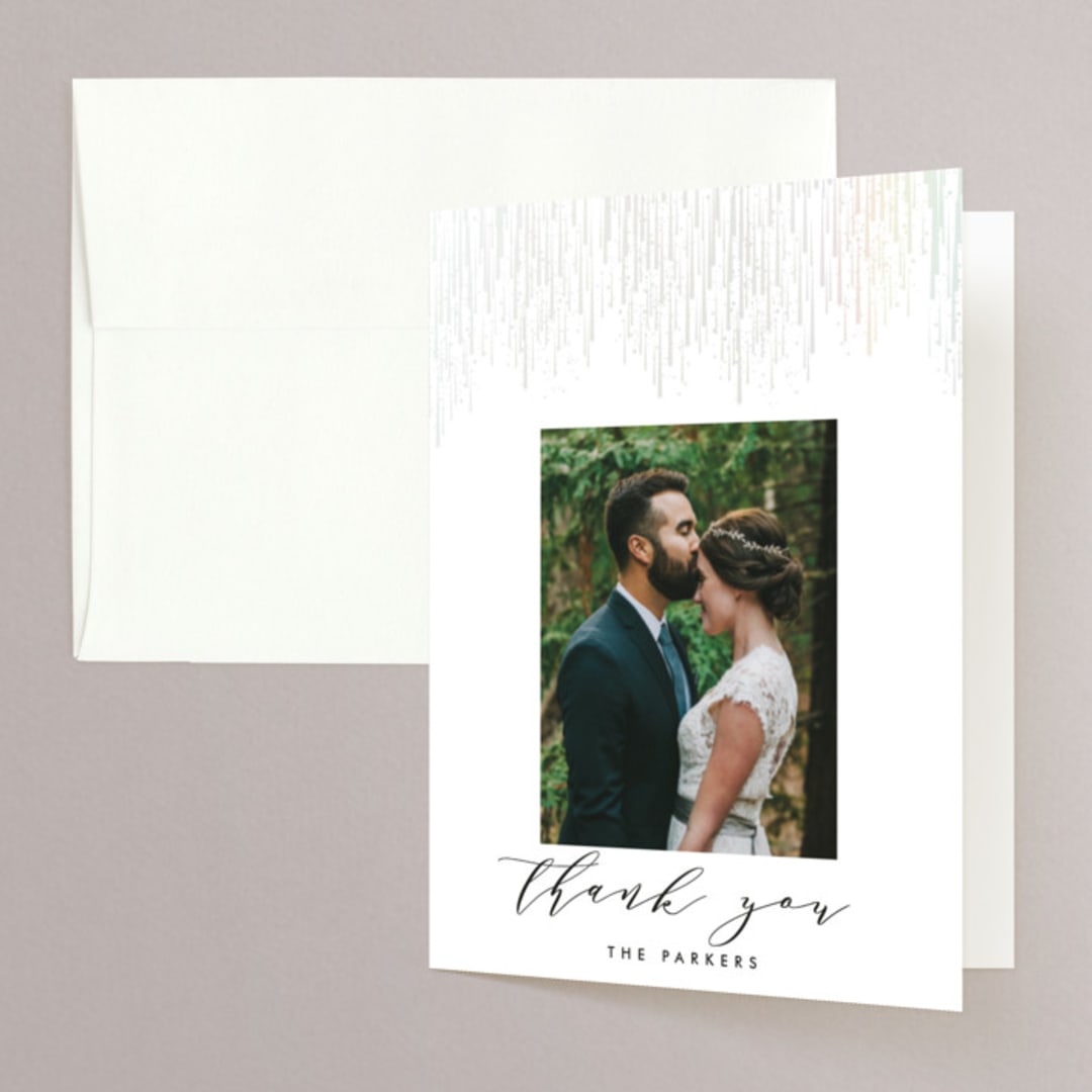 "Sparkle + Shine" - Gloss-Press® Thank You Cards in Silk by Kristie Kern - Front