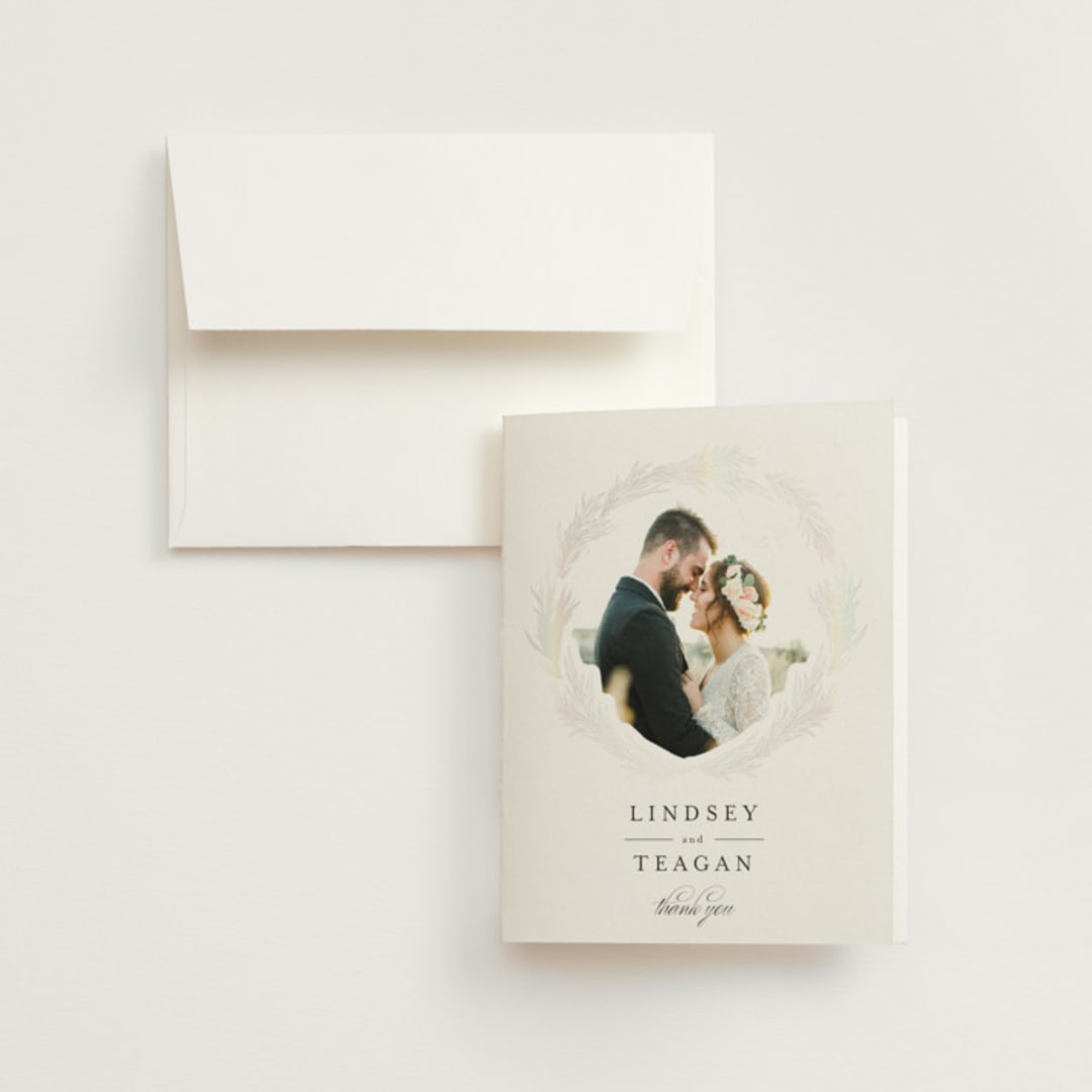 "Little Wreath" - Gloss-Press® Thank You Cards in Pearl by Phrosné Barwood - Front