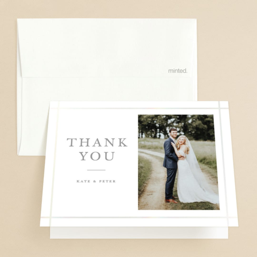 "Formal Affair" - Gloss-Press® Thank You Cards in Pearl by Stacey Meacham - Front