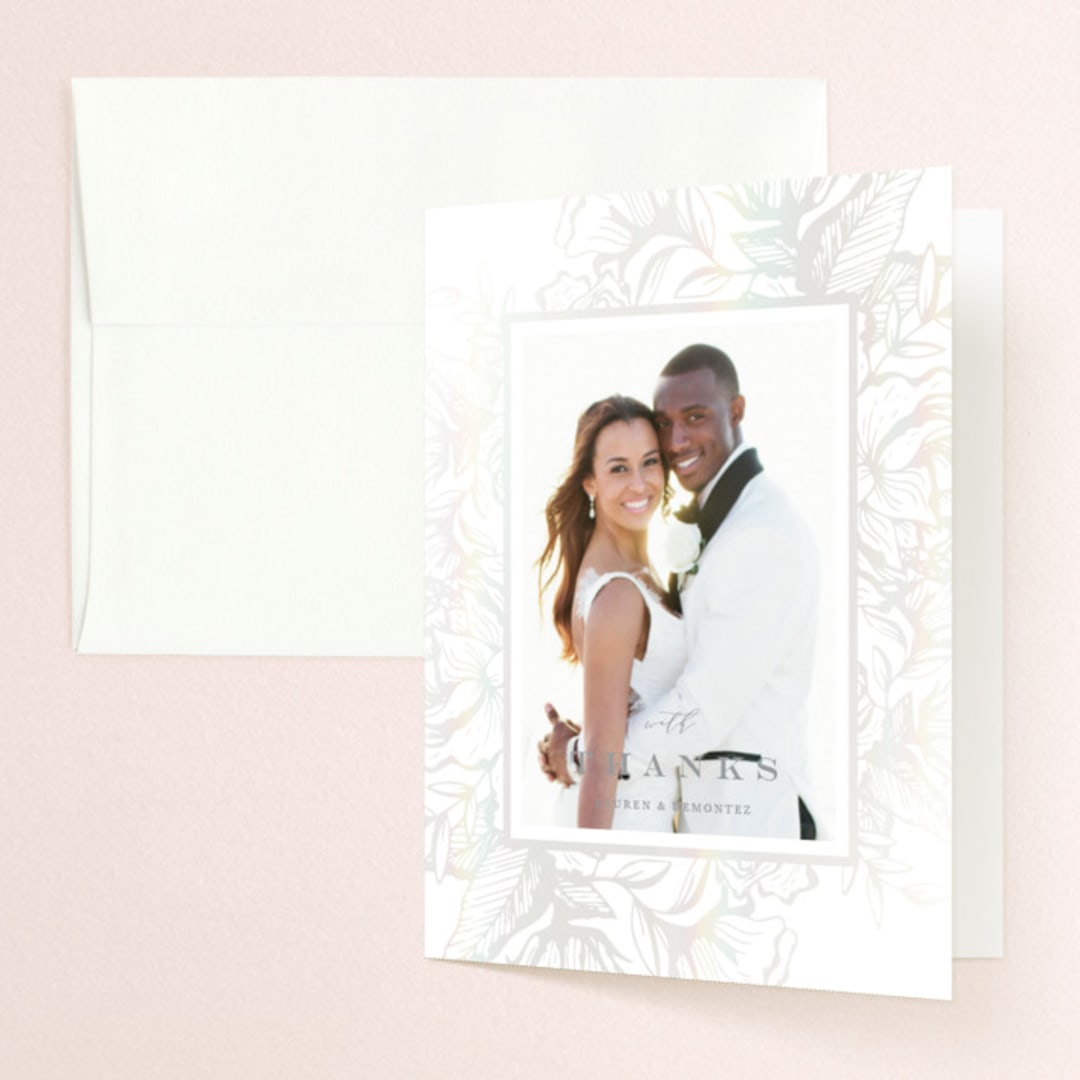 "Beautiful Bouquet" - Gloss-Press® Thank You Cards in Cathedral by Jennifer Postorino - Front